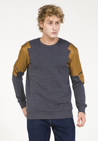 Sweat-shirt PLUS EIGHTEEN en gris : devant