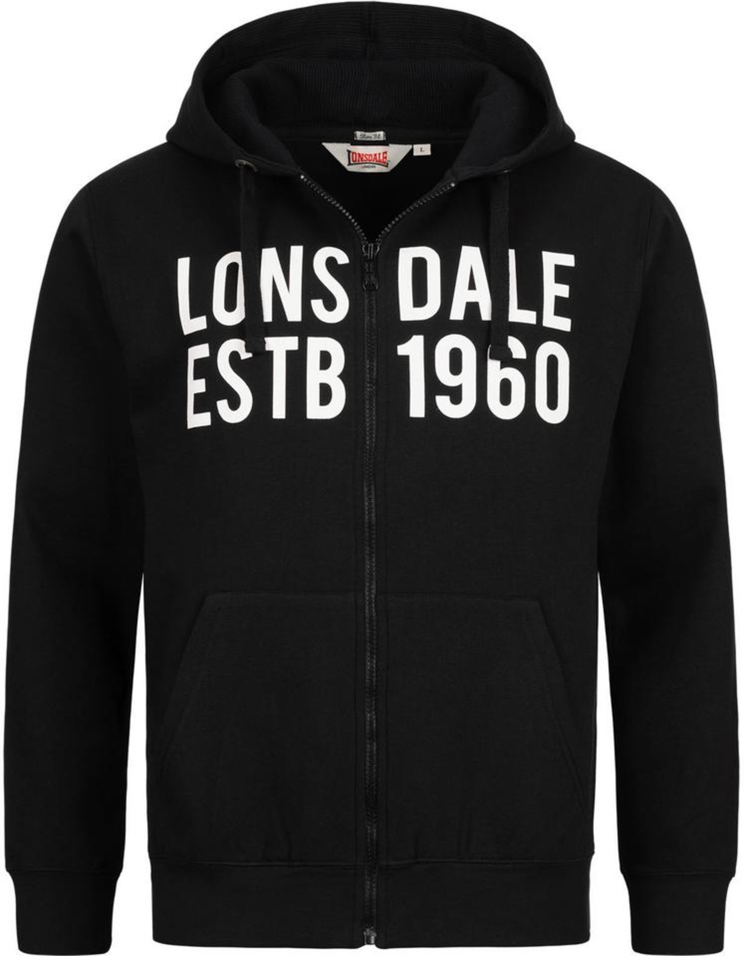 LONSDALE Sweatjacke in Schwarz: Vorderseite