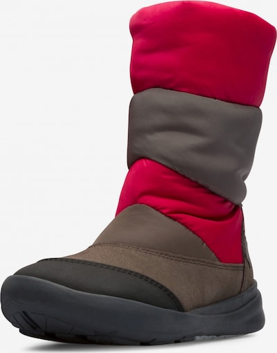 CAMPER Bottes 'Twins' en brun foncé / rouge / noir, Vue avec produit