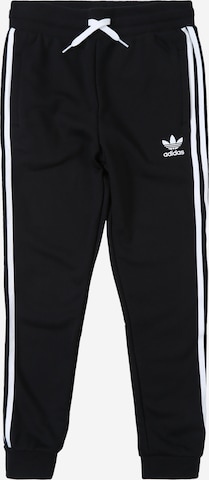 juoda ADIDAS ORIGINALS Siaurėjantis Kelnės 'Trefoil': priekis