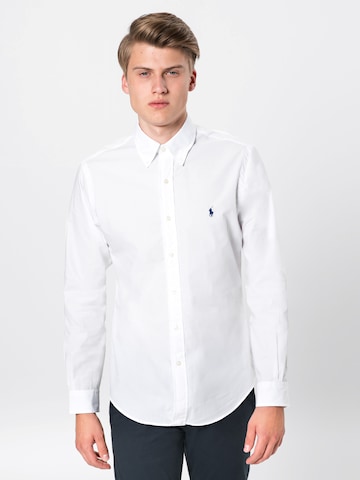 Coupe slim Chemise Polo Ralph Lauren en blanc : devant