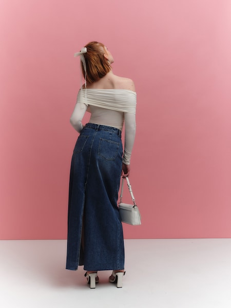 Iris - Coquette Off Shoulder Denim Look