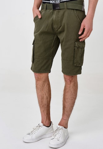 INDICODE JEANS Regular Cargo Shorts ' Blixt ' in Grün: predná strana