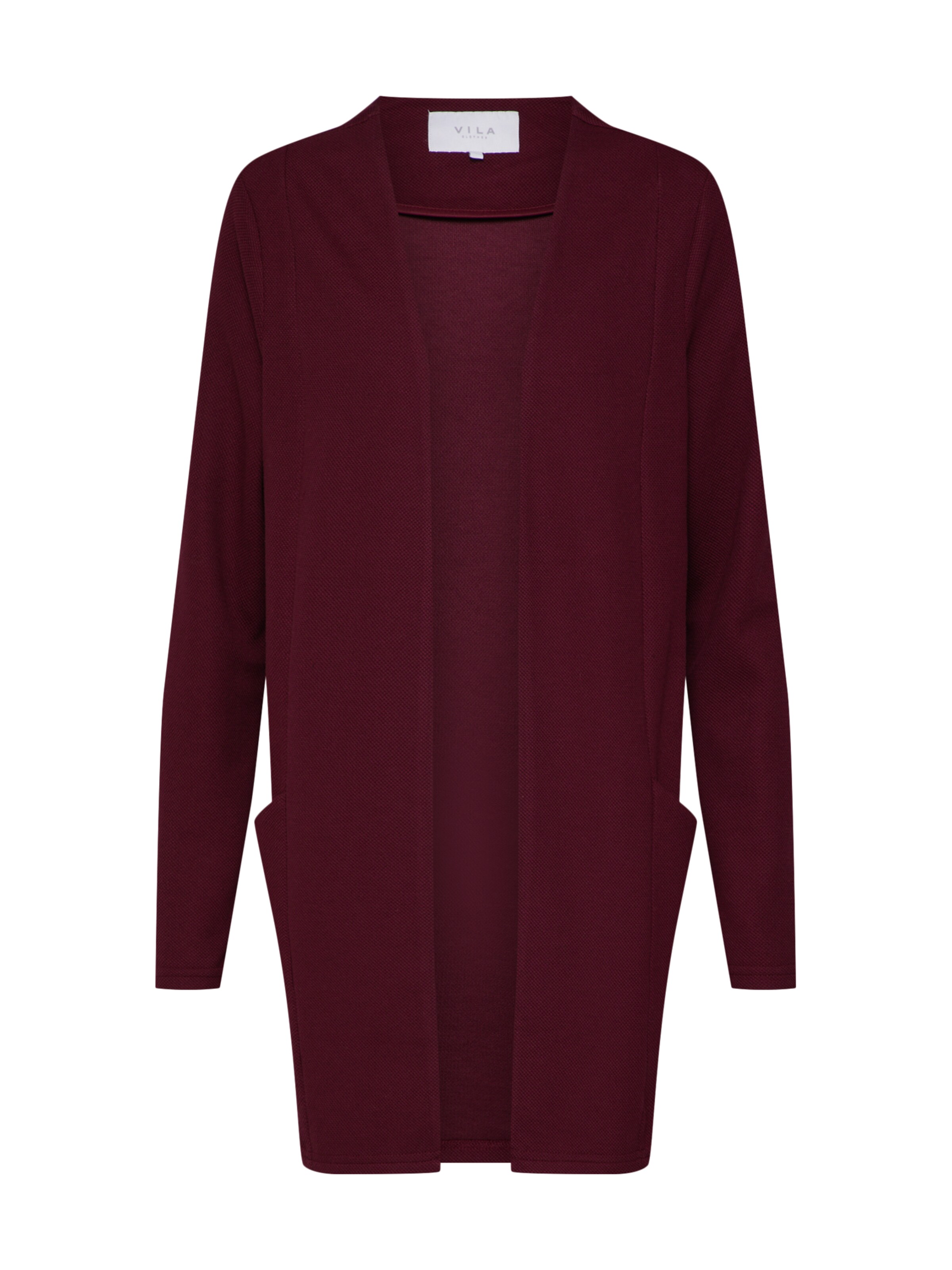 VILA - Gebreid vest 'Savia' in de kleur Wijnrood