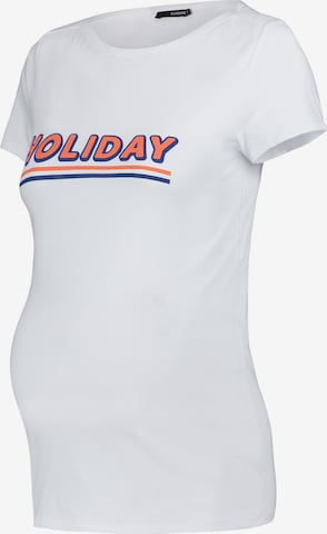 Supermom T-shirt 'Holiday' in Wit: voorkant