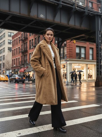 Brown Teddy Coat Stylish Look