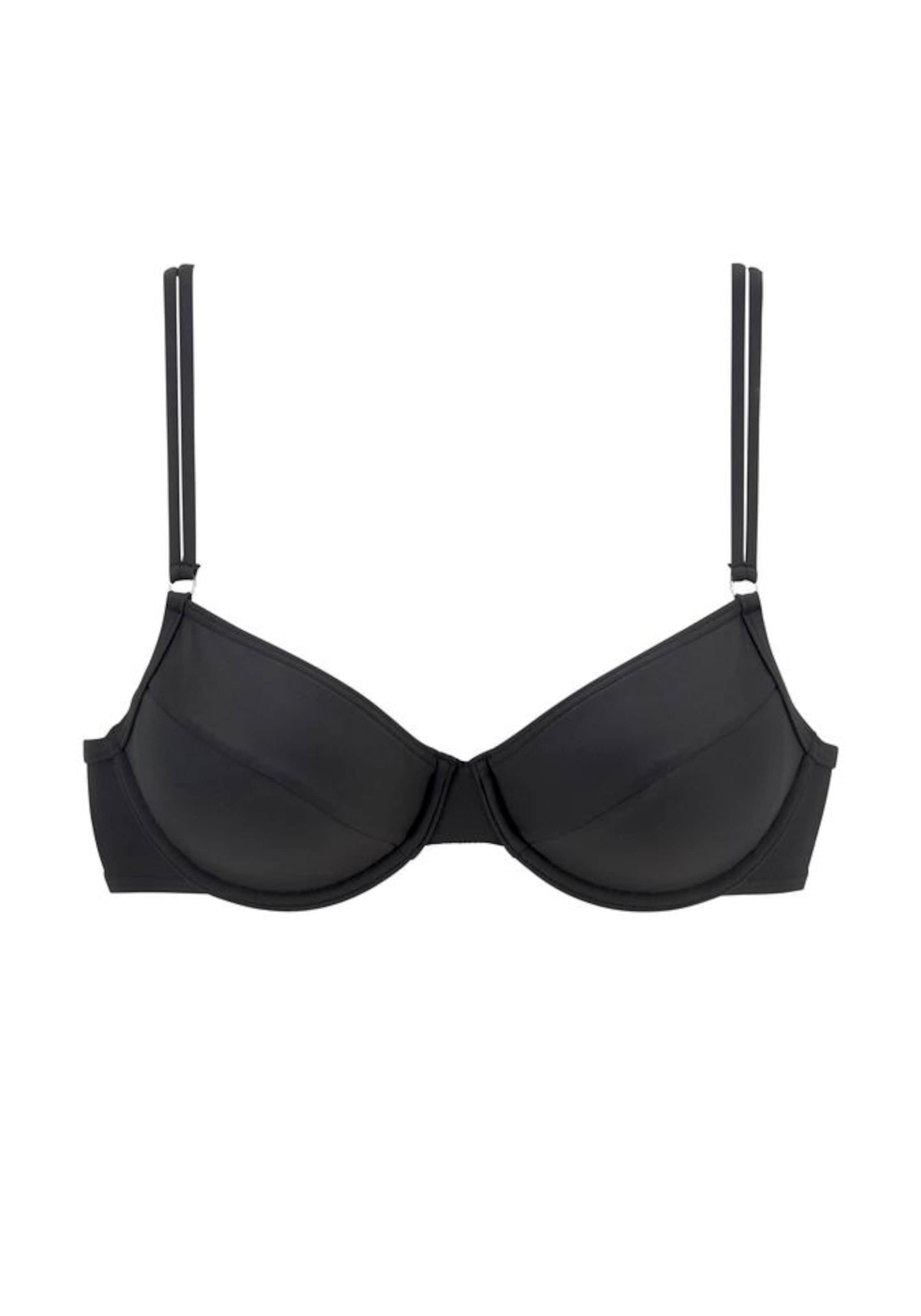 s.Oliver T-shirt Bikini Top 'Rome' in Black: front