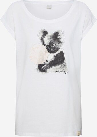 Iriedaily - Camisa 'Koala Bubble' em branco: frente