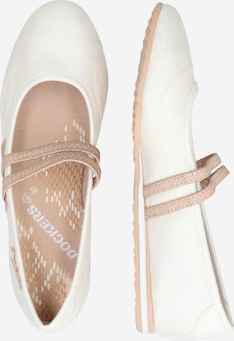 Dockers by Gerli Ballet Flats with Strap in White