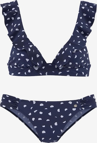 JETTE Triangle Bikini in Blue: front