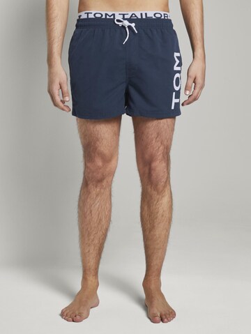 Regular Shorts de bain 'Jo' TOM TAILOR en bleu : devant
