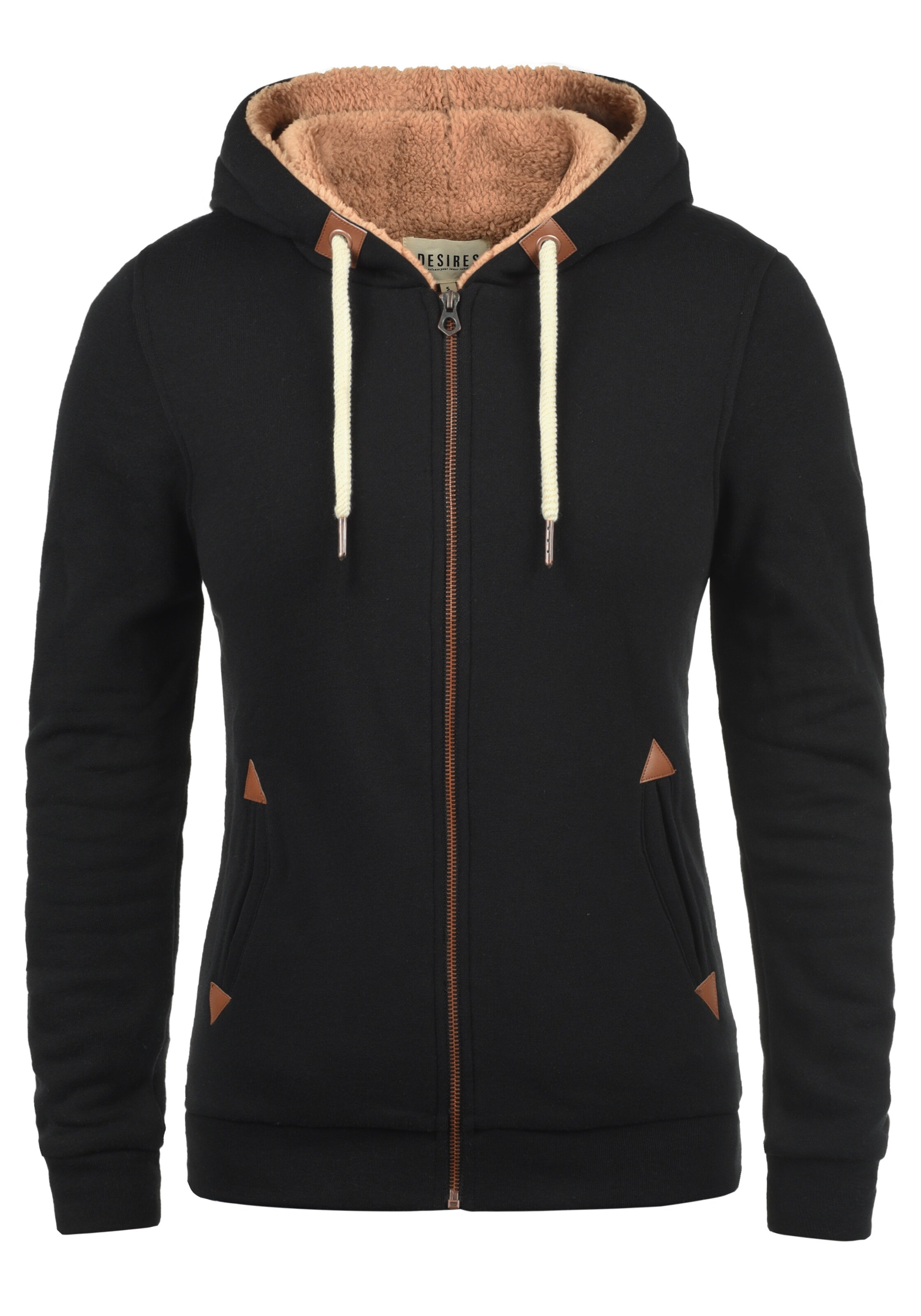 Desires - Sweatjacke 'Vicky Pile-Zip' in schwarz