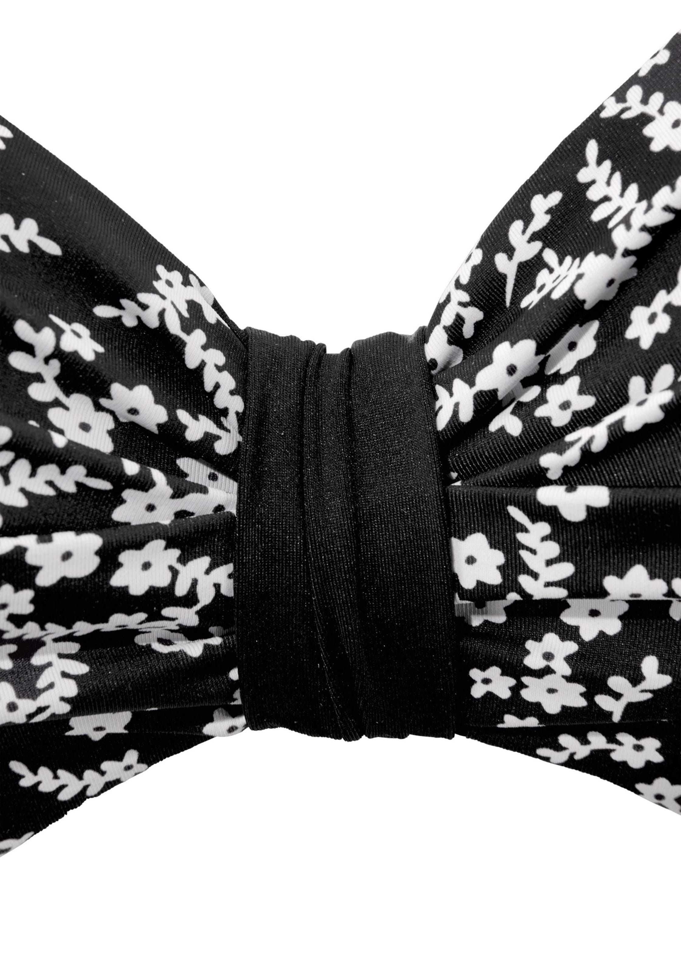 LASCANA T-shirt Bikini Top 'Meadow' in Black