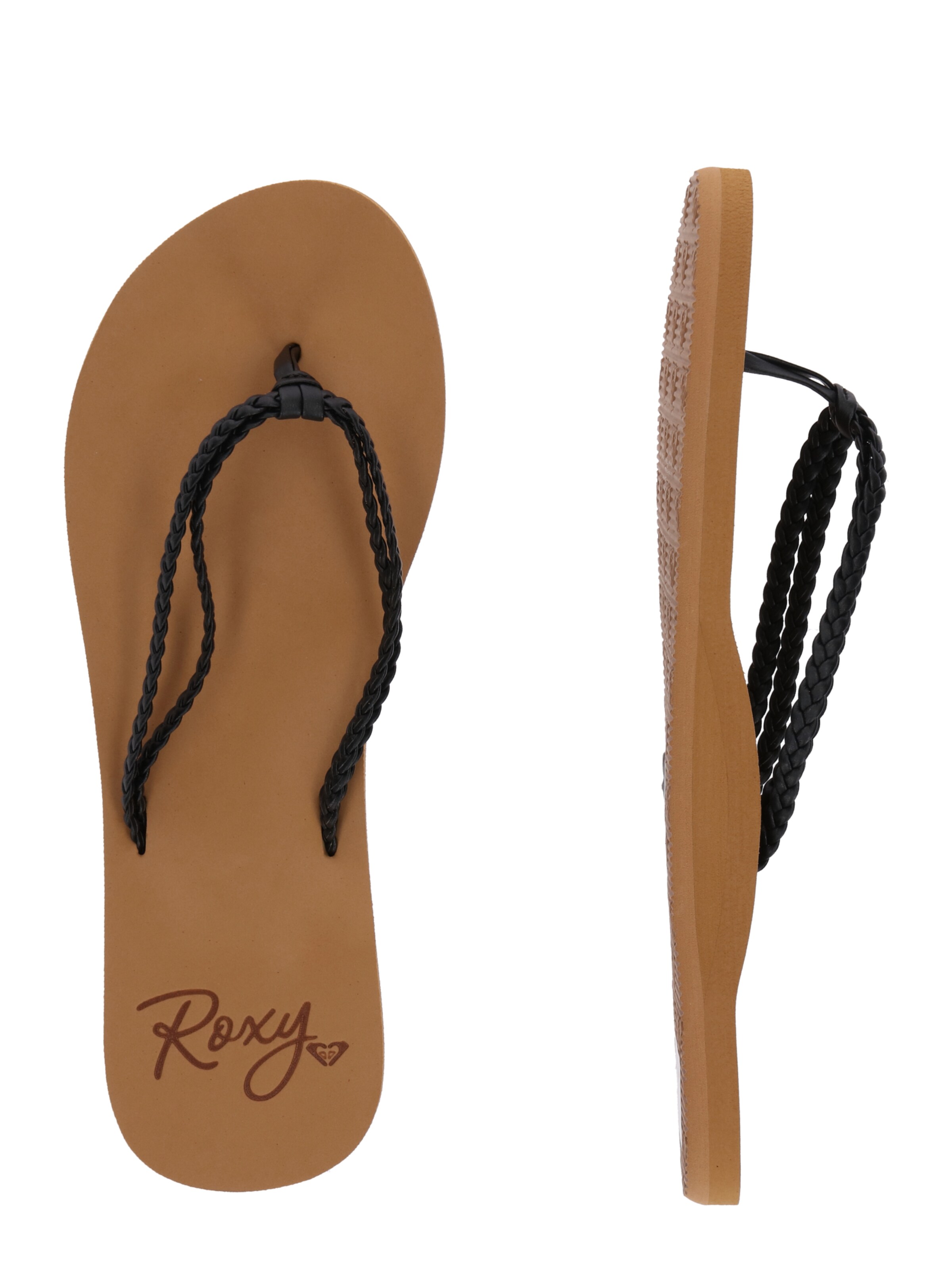 Tongs 'Costas' ROXY en noir : sur le côté