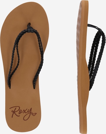 Tongs 'COSTAS' ROXY en noir : sur le côté