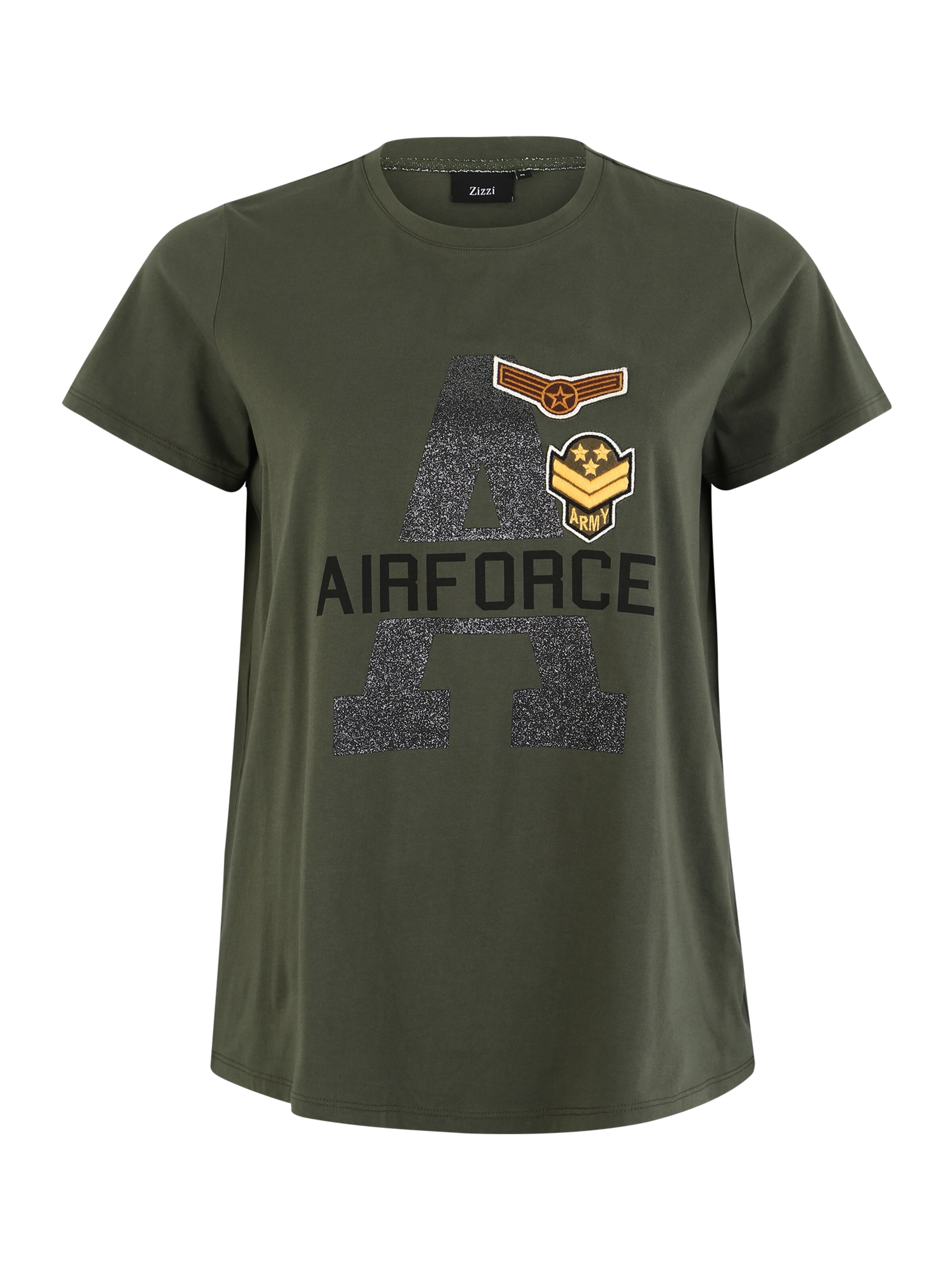 Zizzi - Shirt 'XUA' in de kleur Kaki