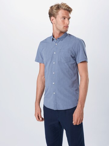 Coupe regular Chemise TOM TAILOR DENIM en bleu : devant