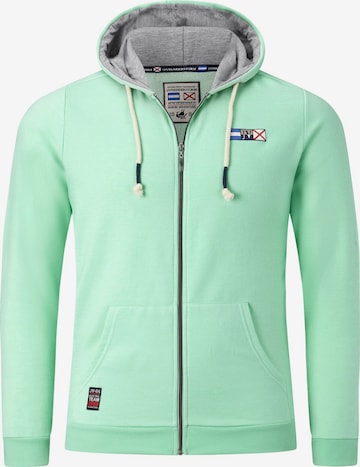 Jan Vanderstorm Zip-Up Hoodie ' Edrik ' in Green: front