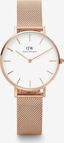 Montre à affichage analogique 'Petite Melrose RG White' Daniel Wellington en or : devant