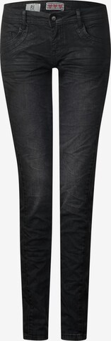 STREET ONE Slimfit Jeans 'Crissi' in Schwarz: predná strana