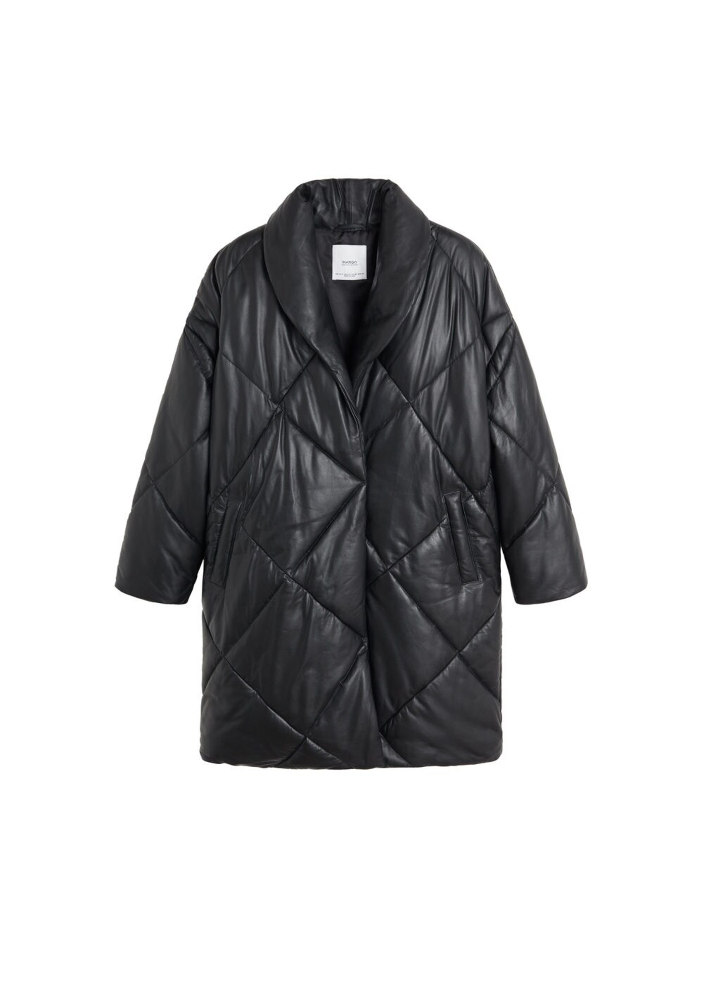 MANGO - Mantel 'Long-I' in schwarz