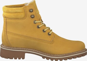 TAMARIS Lace-Up Ankle Boots in Yellow