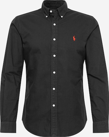 Polo Ralph Lauren Slim fit Πουκάμισο σε μαύρο: μπροστά