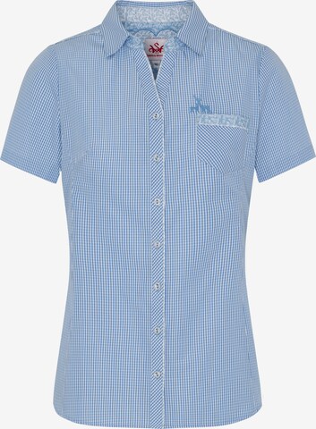 SPIETH & WENSKY Traditional Blouse 'Nest' in Blue: front