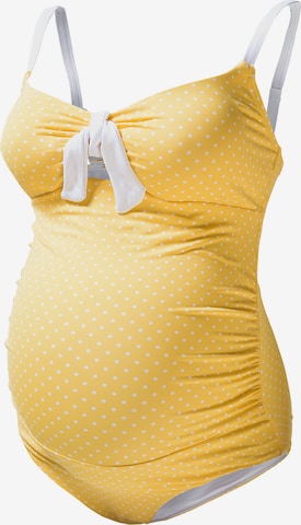 Costum de baie Tankini 'Antonie' de la petit amour pe galben: față