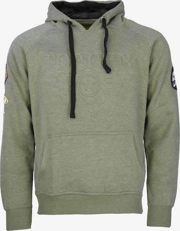 TOP GUN Sweatshirt 'TG-9013' in Groen: voorkant