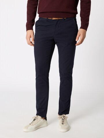 Coupe slim Pantalon chino TOM TAILOR DENIM en bleu : devant