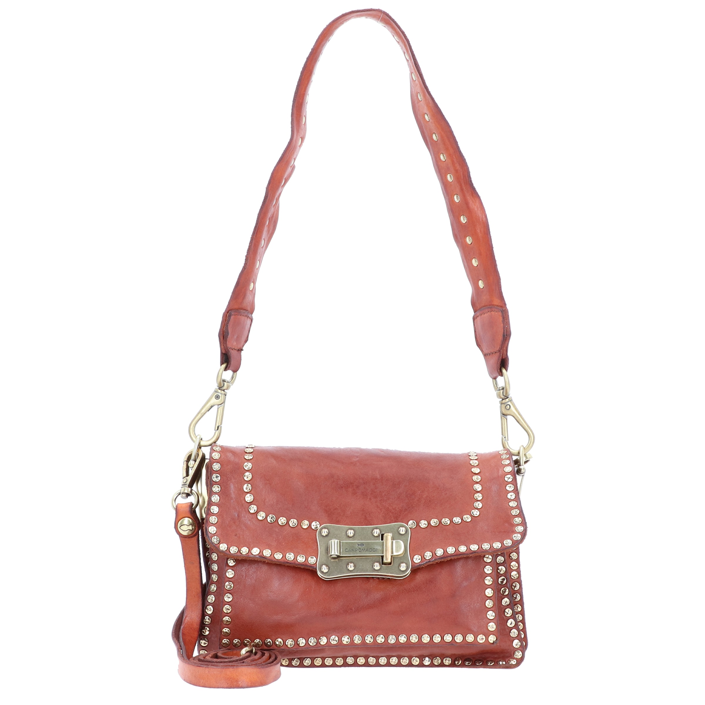 Sac bandoulière Campomaggi en marron : devant