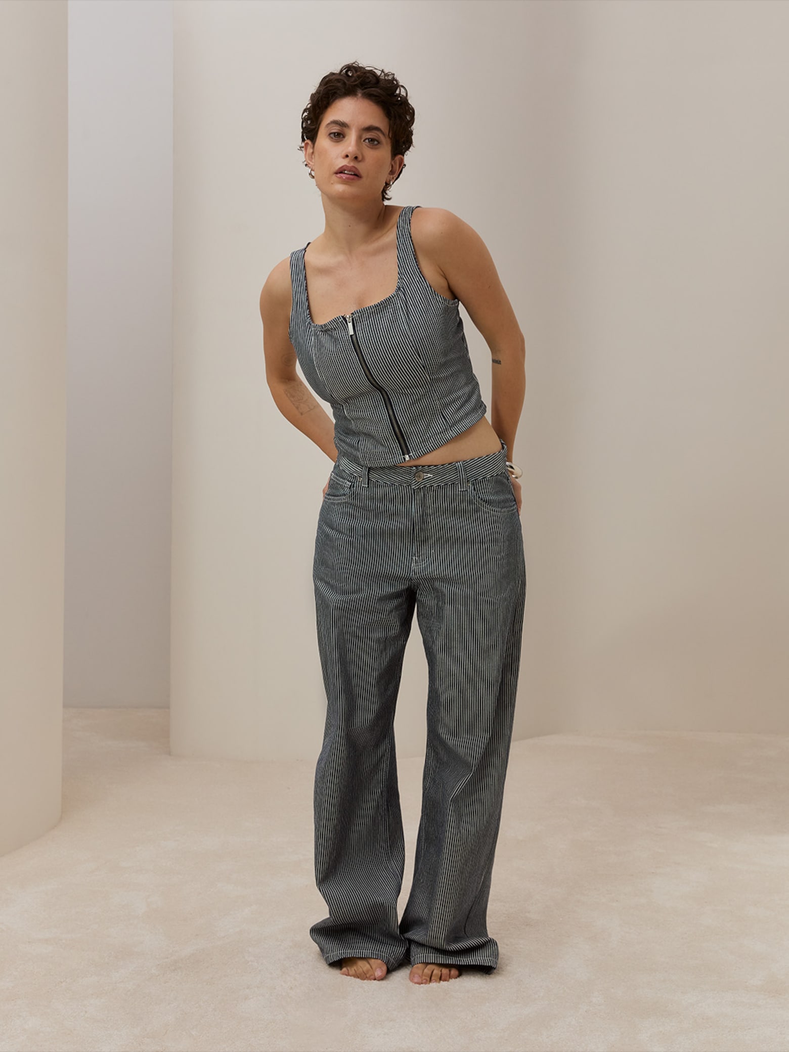 Anna F. - Striped Denim Set