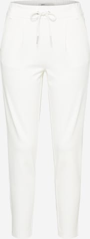 ONLY Slim fit Pleat-Front Pants 'Poptrash' in White: front