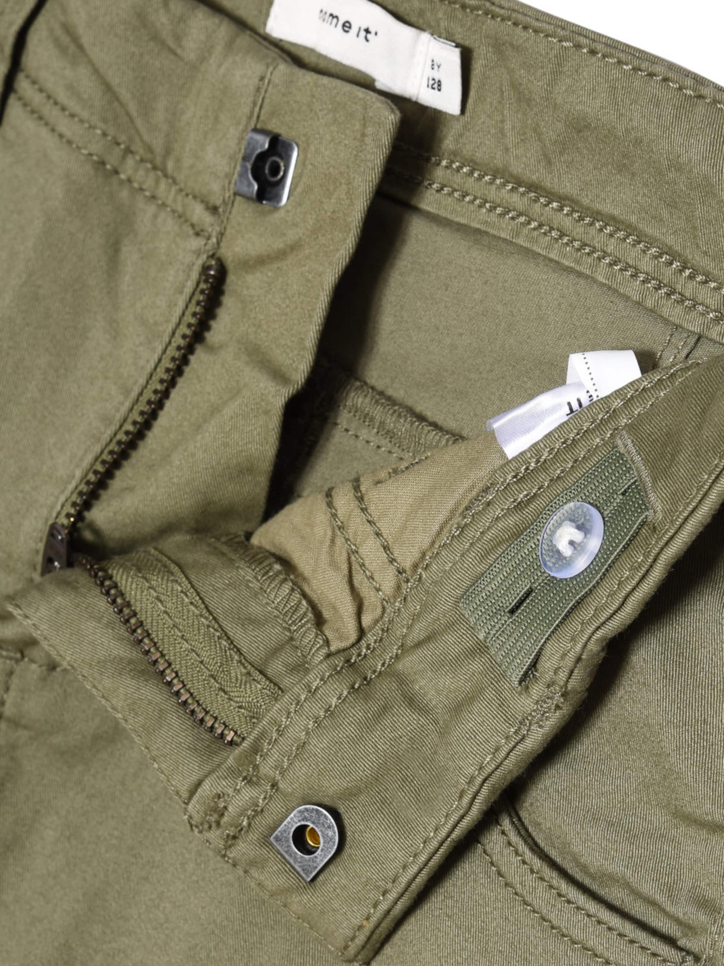 NAME IT Ozke Hlače 'Bamgo' | zelena barva