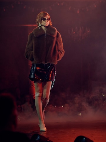 Brown Faux Fur Jacket Look by LeGer by Lena Gercke