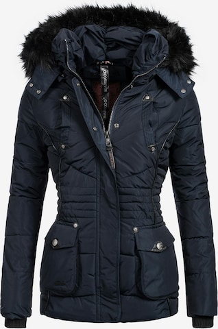 MARIKOO Winter Jacket 'Vanilla' in Blue: front