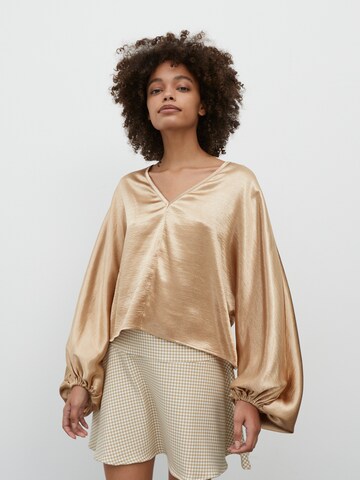 EDITED Blouse 'Fine' in Brons: voorkant