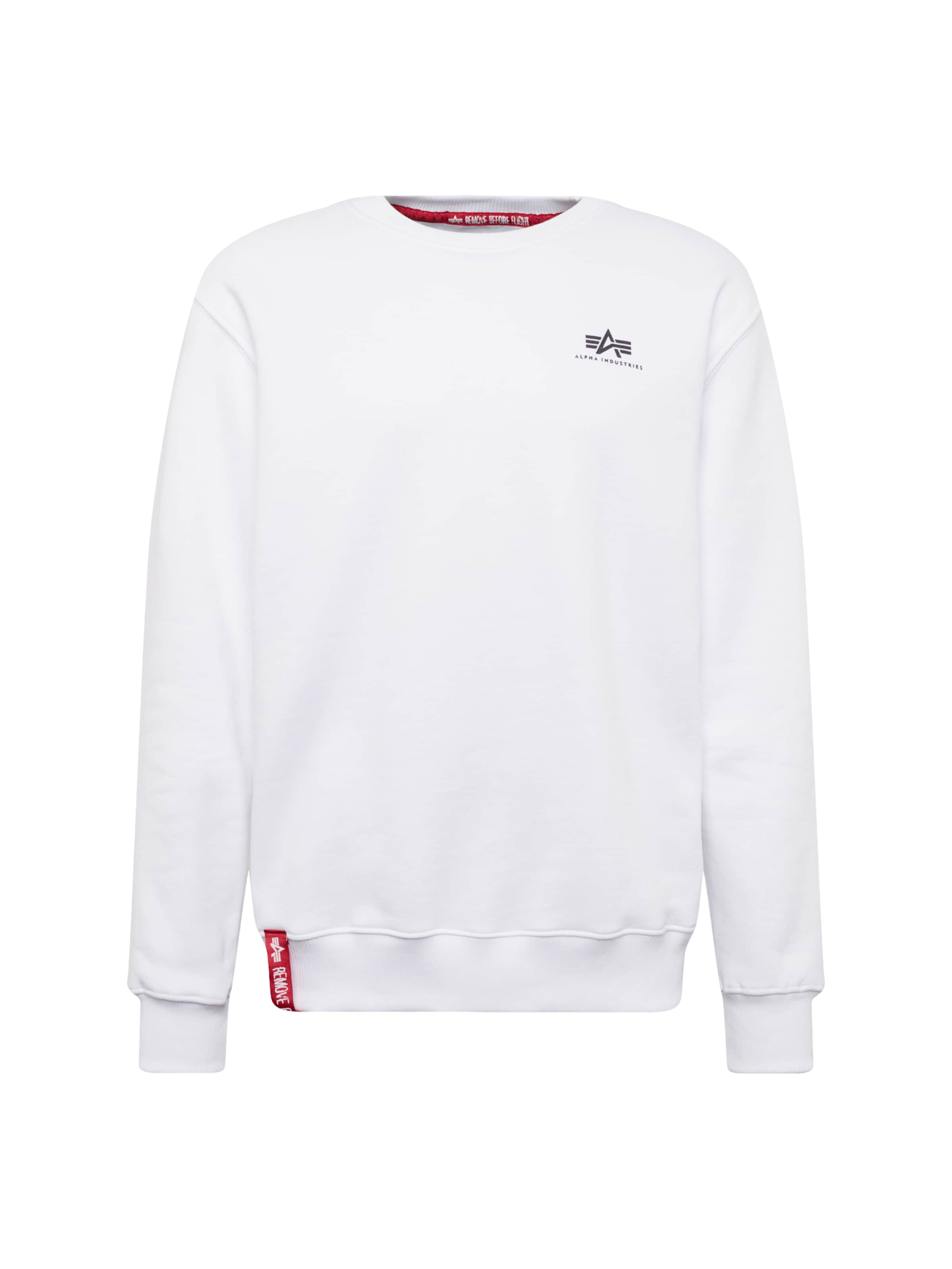 ALPHA INDUSTRIES Mikina – bílá: přední strana