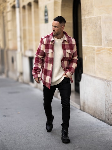 Casual Red Checkered Look by DAN FOX APPAREL