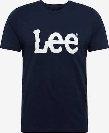 Coupe regular T-Shirt 'Wobbly Logo Tee' Lee en bleu : devant