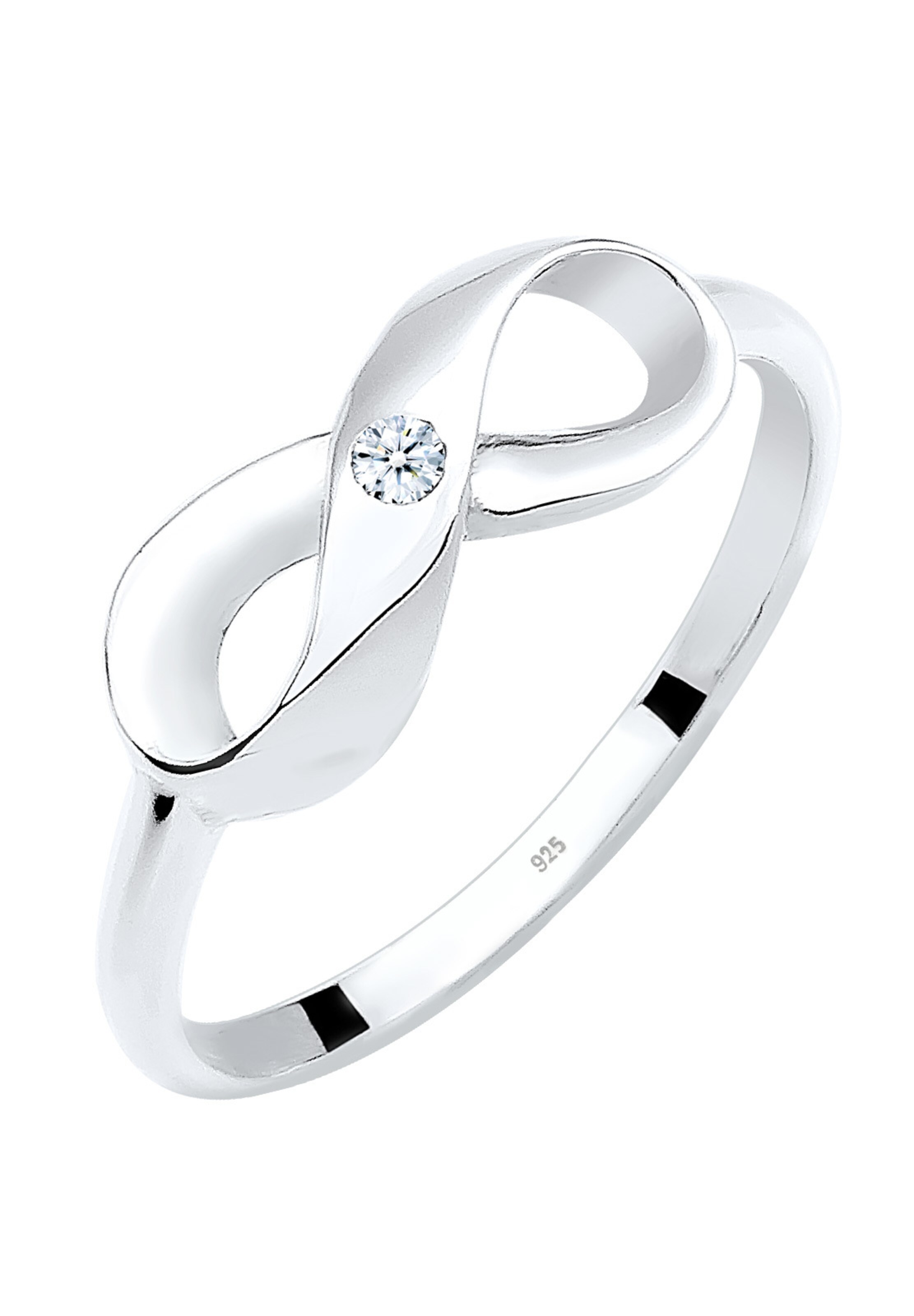 Elli DIAMONDS Ring 'Infinity Stein' in Zilver: voorkant