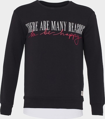 PLUS EIGHTEEN Sweatshirt in Zwart: voorkant