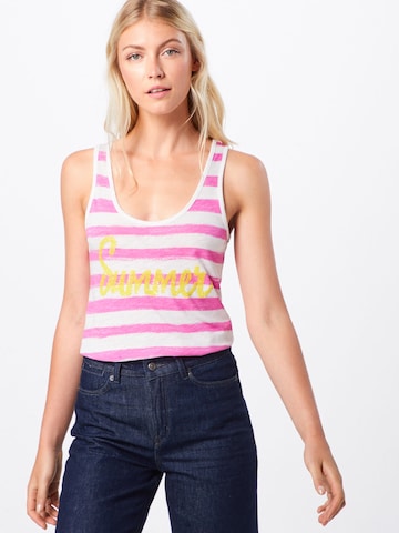 Key Largo Top 'SUMMER' in Pink: front