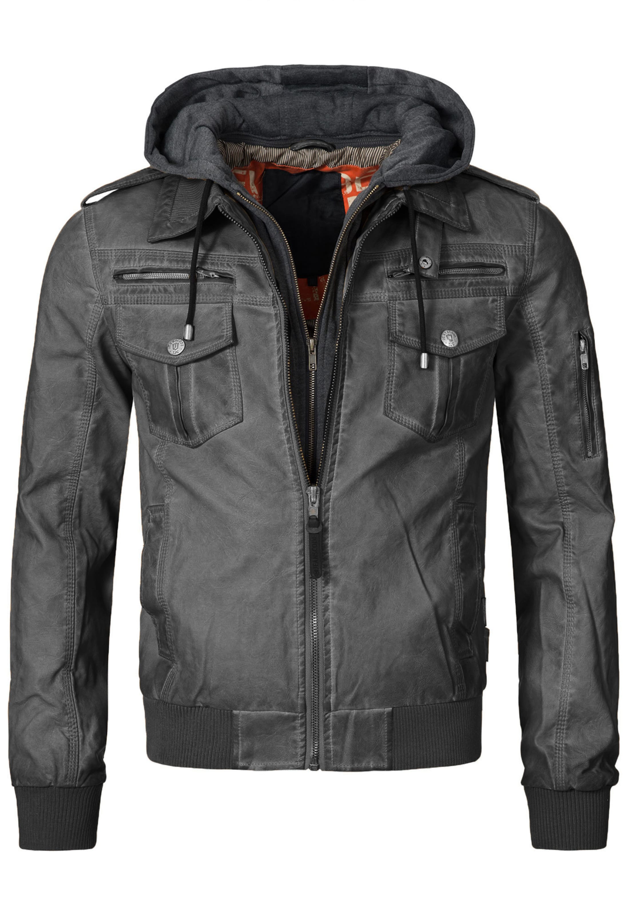 INDICODE JEANS Between-season jacket 'Aaron' in Grey: front