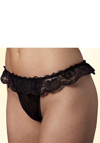 Tanga de la PETITE FLEUR GOLD pe negru: față