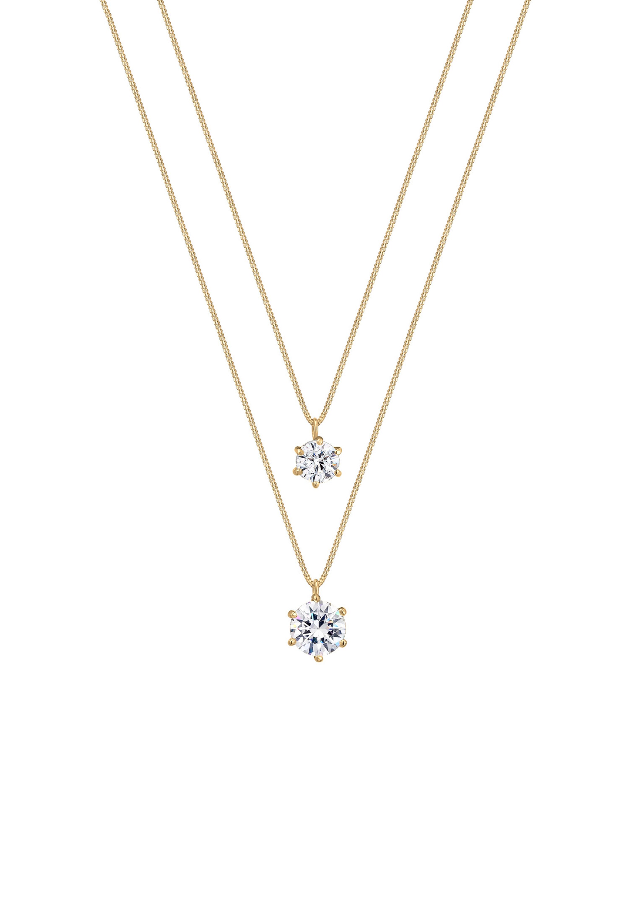 ELLI Kette 'Kristall' in Gold: Vorderseite