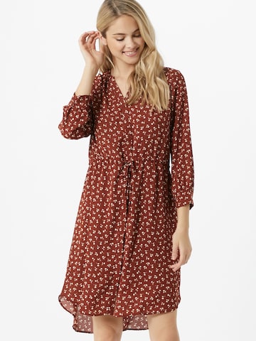 SELECTED FEMME Shirt dress 'DAMINA' in Brown: front