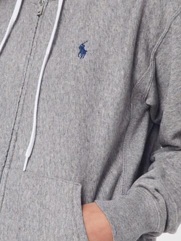 Polo Ralph Lauren Sweat jacket 'LS ZIP HD-LONG SLEEVE-KNIT' in Grey