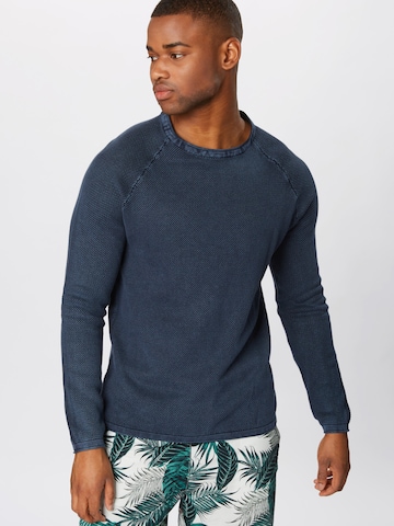 Key Largo Regular fit Trui 'Thomas' in Blauw: voorkant